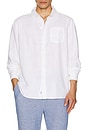 view 3 of 3 Linen Long Sleeve Shirt in White