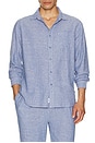 view 3 of 4 Linen Long Sleeve Shirt in Navy