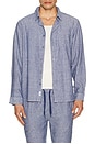 view 1 of 4 Long Sleeve Linen Button Down Shirt in Navy
