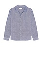view 4 of 4 Long Sleeve Linen Button Down Shirt in Navy