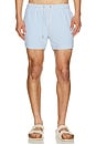 view 1 of 5 Stripe Knit Shortie Volley in Light Blue