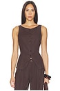 view 1 of 4 Trestles Twill Button Down Tank Top in French Roast