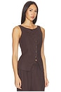 view 2 of 4 Trestles Twill Button Down Tank Top in French Roast