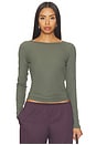 view 1 of 4 Longsleeve Pose Subtle Scoop Top in Army