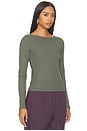 view 2 of 4 Longsleeve Pose Subtle Scoop Top in Army