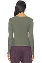 view 4 of 4 Longsleeve Pose Subtle Scoop Top in Army