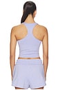 view 3 of 4 Halo Performance Crop Tank in Hyacinth Heather