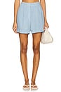 view 1 of 6 Linen Shorts in Baby Blue