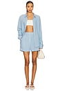 view 5 of 6 Linen Shorts in Baby Blue