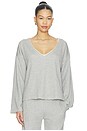 view 1 of 4 SWEAT ENCOLURE V BRIGITTE  in Heather Grey