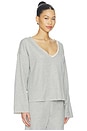 view 2 of 4 SWEAT ENCOLURE V BRIGITTE  in Heather Grey