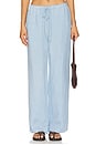 view 1 of 6 Delphine Linen Pant in Baby Blue