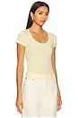 view 2 of 4 Scoop Pointelle Tee in Butter