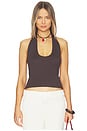 view 1 of 4 Pointelle Halter Top in Espresso