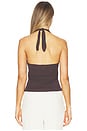view 3 of 4 Pointelle Halter Top in Espresso