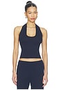 view 1 of 4 TOUCA HALTER EM PONTO AJOUR in Midnight