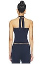 view 4 of 4 TOUCA HALTER EM PONTO AJOUR in Midnight