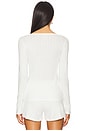 view 3 of 4 Maia Scoop Neck Pointelle Top in Coconut