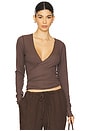 view 1 of 4 Margot Wrap Top in Chestnut
