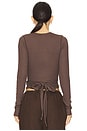 view 3 of 4 Margot Wrap Top in Chestnut