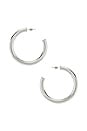 view 1 of 2 Faye Midi Hoop Earrings in Silver