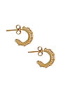 view 2 of 2 PENDIENTES TRIPLE PAVE in Gold