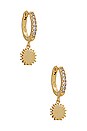 view 1 of 2 BOUCLES D'OREILLES HUGGIE SUN in Ivory & Gold