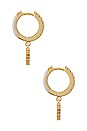 view 2 of 2 BOUCLES D'OREILLES HUGGIE SUN in Ivory & Gold