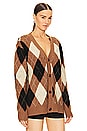 view 2 of 4 Argyle Sweater Cardigan in Brown & Cream
