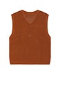 view 2 of 5 Open Knit V Neck Vest in Copper