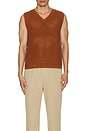 view 4 of 5 Open Knit V Neck Vest in Copper