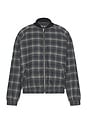 view 1 of 5 Plaid Bomber Jacket in grey & black
