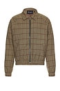 view 1 of 5 Plaid Bomber Jacket in brown & black