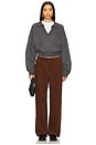 view 5 of 5 Wide Leg Pleated Corduroy Pant in Brown