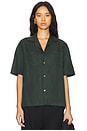 view 2 of 4 Boxy Linen Shirt in Forest Green