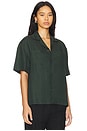 view 3 of 5 Boxy Linen Shirt in Forest Green