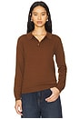 view 1 of 4 Long Sleeve Knit Polo in Cocoa