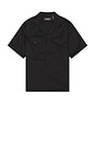 view 1 of 4 Satin Western Short Sleeve Shirt in Black