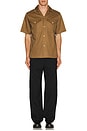 view 5 of 4 Satin Western Short Sleeve Shirt in Olive
