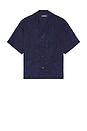view 1 of 5 Crinkled Short Sleeve Shirt in Navy