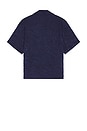 view 2 of 5 Crinkled Short Sleeve Shirt in Navy