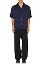 view 6 of 5 Crinkled Short Sleeve Shirt in Navy