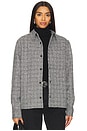 view 1 of 5 Boucle Tweed Shirt Jacket in black & white