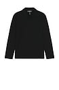 view 1 of 4 The Textured Long Sleeve Polo in Black