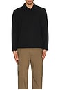 view 3 of 4 The Textured Long Sleeve Polo in Black