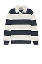 view 1 of 4 Striped Long Sleeve Polo in Green