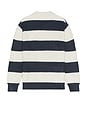 view 2 of 4 Striped Long Sleeve Polo in Green