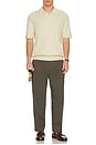 view 4 of 4 Cable Knit Short Sleeve Polo in Beige