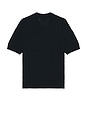 view 2 of 4 Cable Knit Short Sleeve Polo in Navy