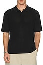 view 3 of 4 Relaxed Open Knit Polo in Black